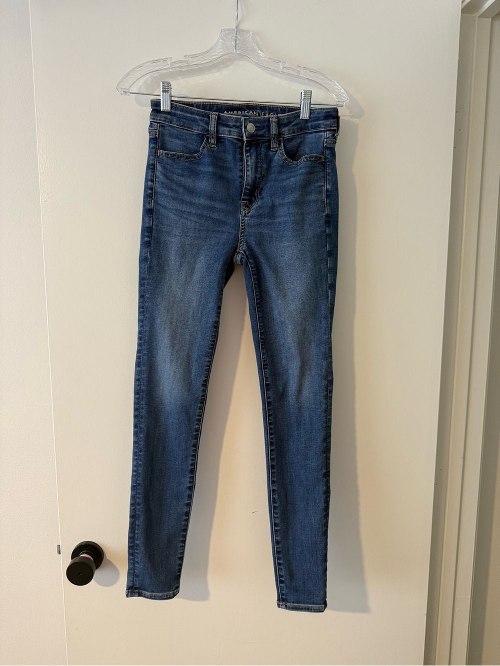 American Eagle High Rise Jegging Jeans Size 4 Regular Dark Wash Stretch